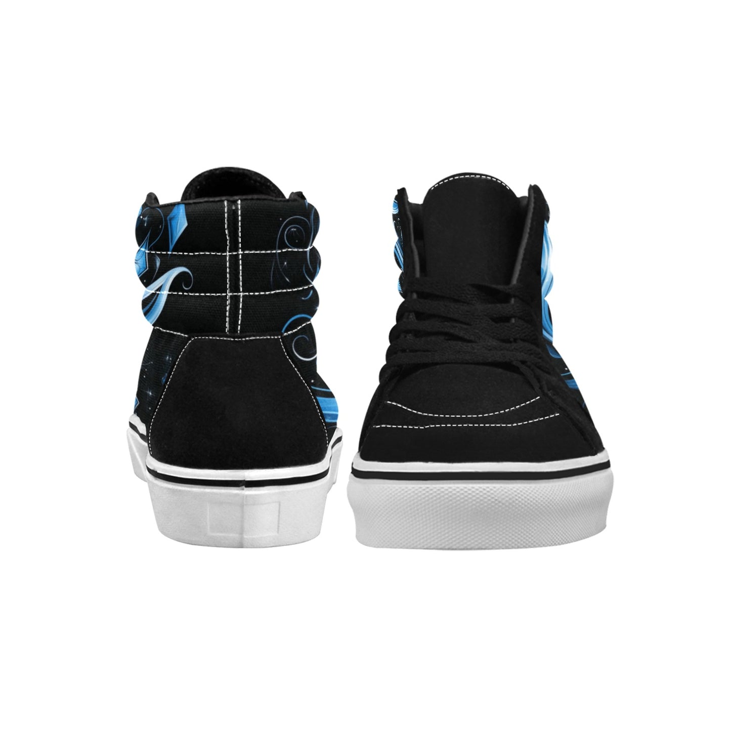 Aesthetic Blue Men's High Top Canvas Shoes