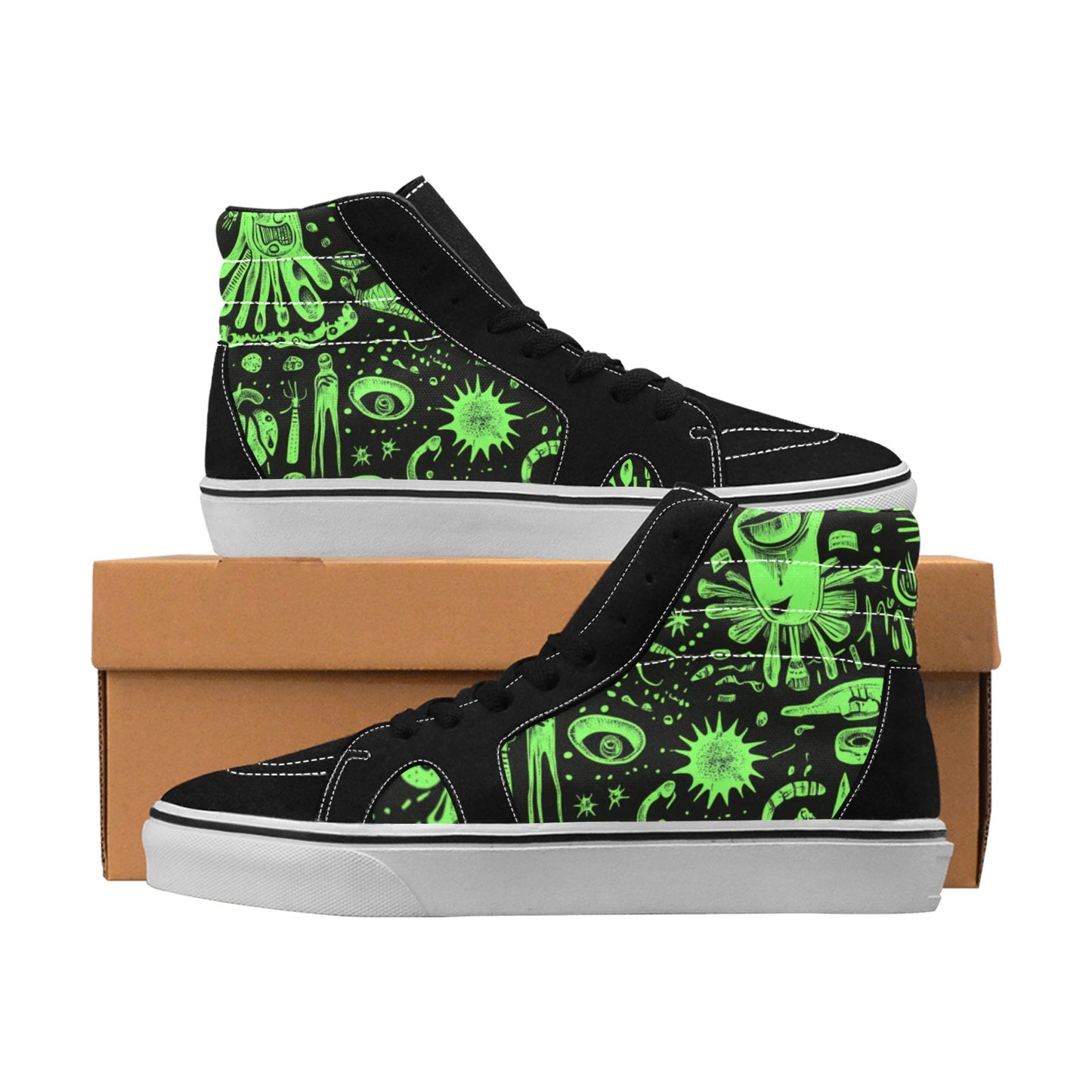 Green Abstract High Tops