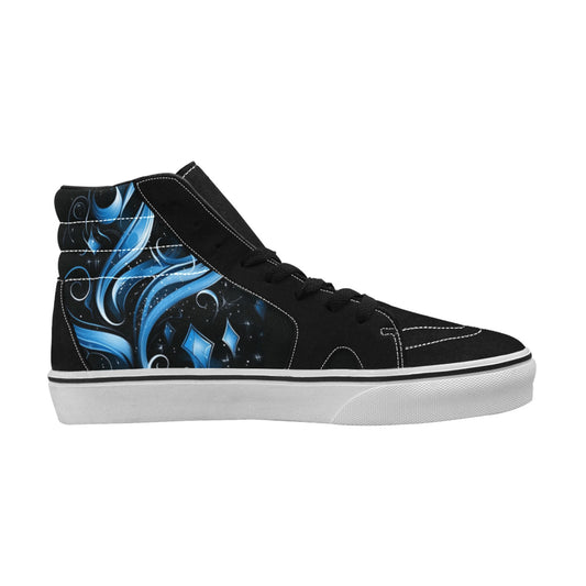 Aesthetic Blue Men's High Top Canvas Shoes