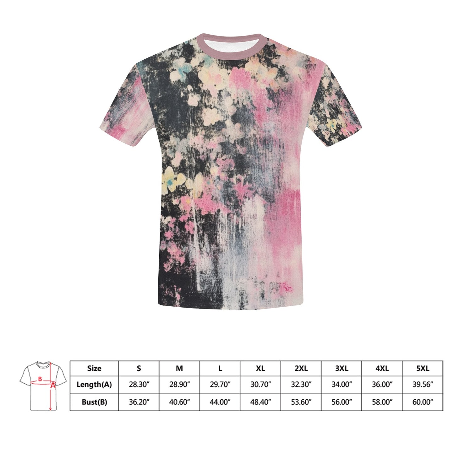Pink Abstract Floral T shirt