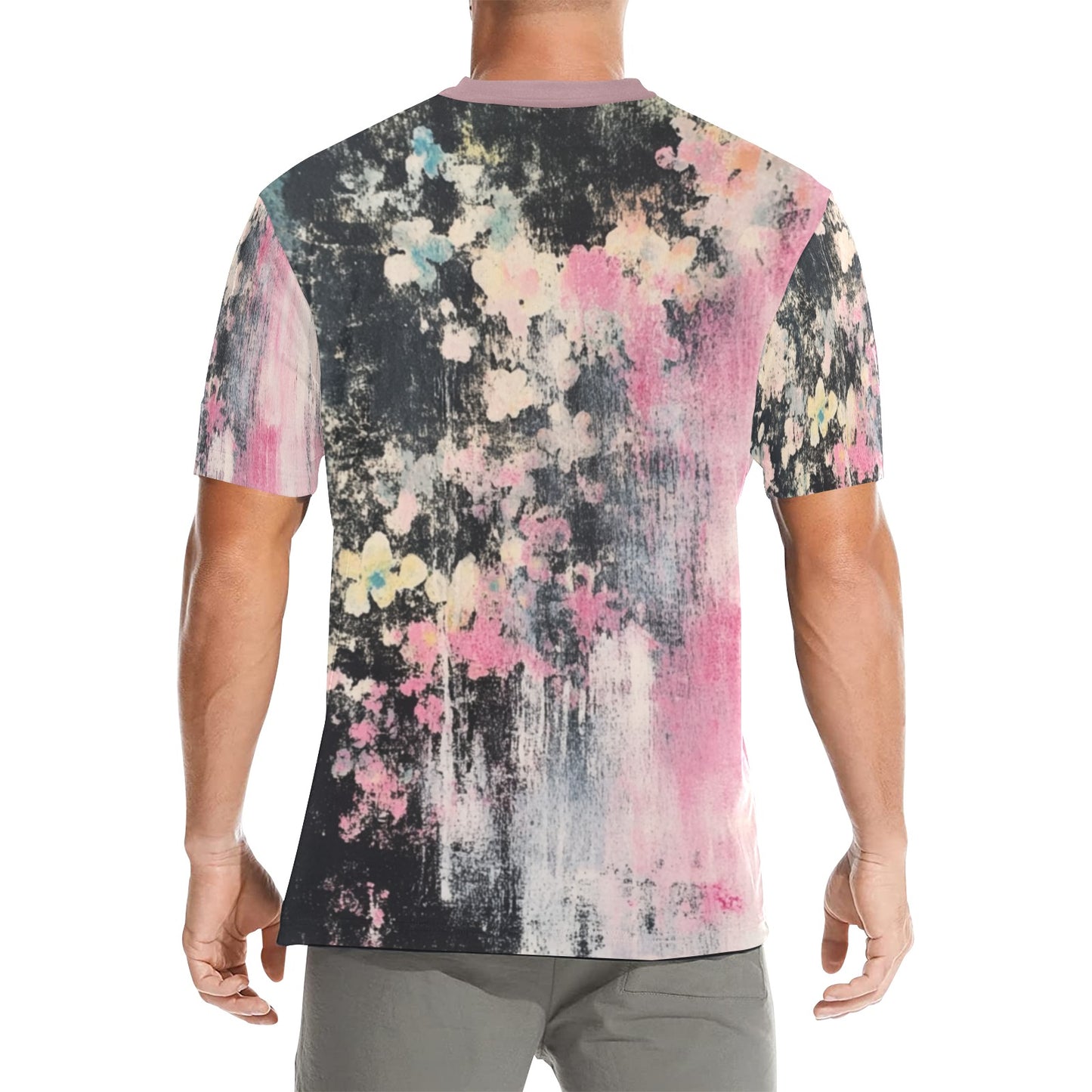 Pink Abstract Floral T shirt