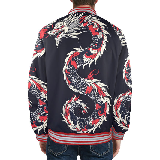 New Men's Striped Trim Bomber Jacket