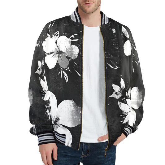 New Men's Striped Trim Bomber Jacket