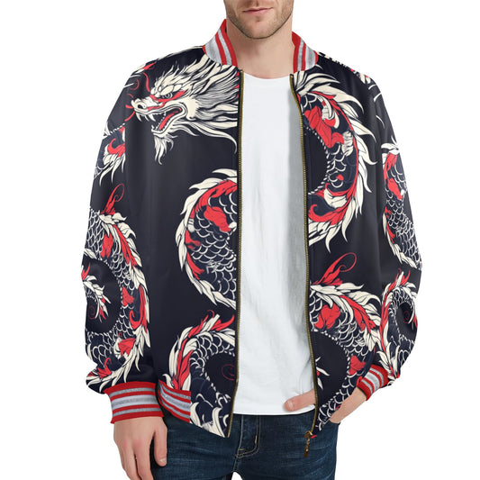 New Men's Striped Trim Bomber Jacket