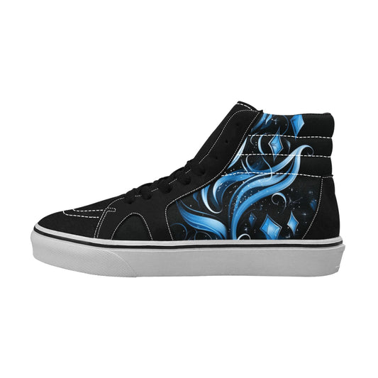 Aesthetic Blue Men's High Top Canvas Shoes
