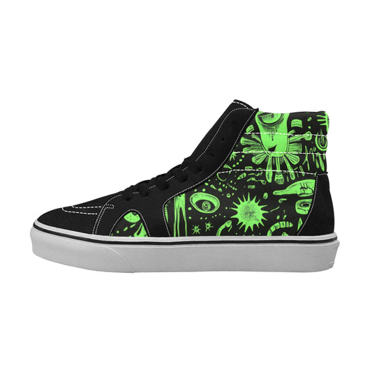 Green Abstract High Tops